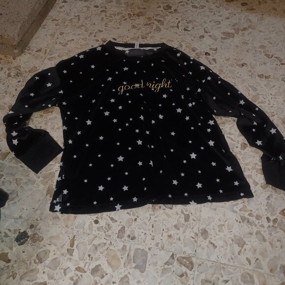 Joyspun Women's Pajama Shirt M (8-10) Black & White - Picture 1 of 5